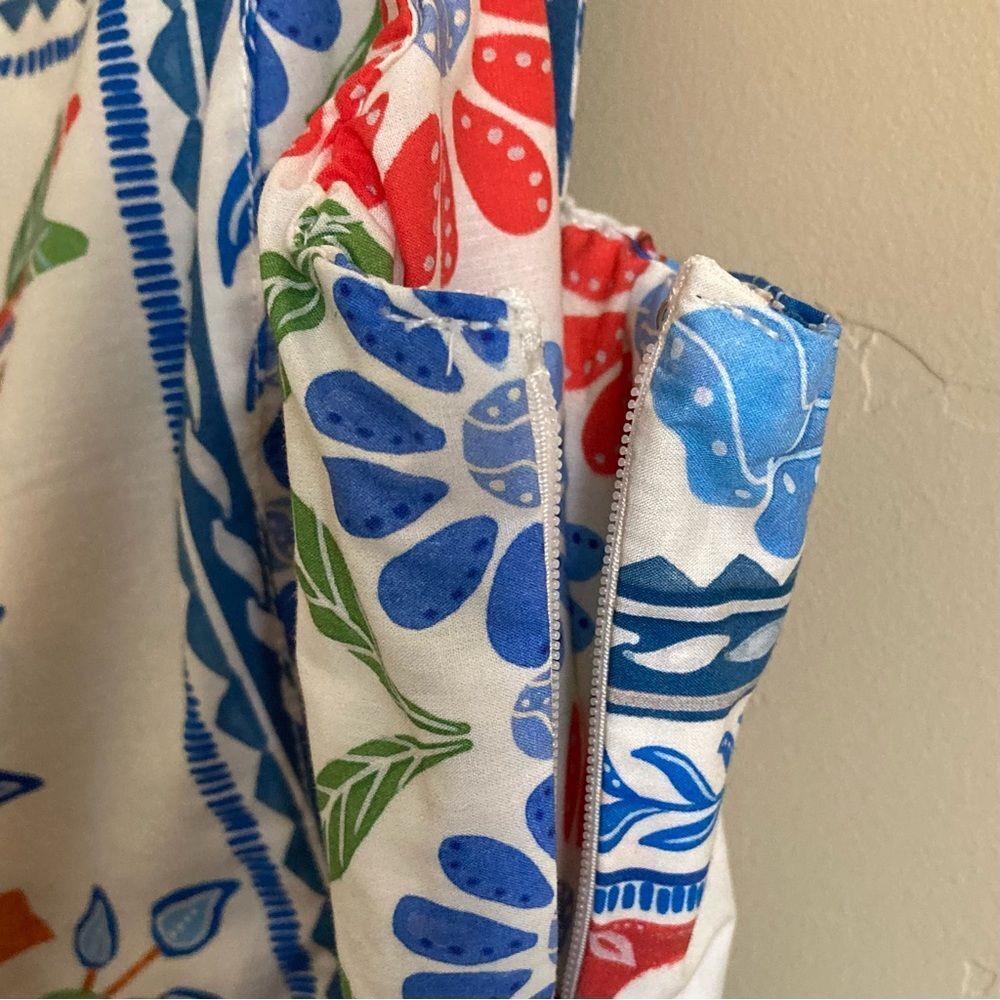 NEW FARM Rio Tropical Tiles Romper Tropical Macaw Shorts Cotton Beaded Size XL - Picture 14 of 16